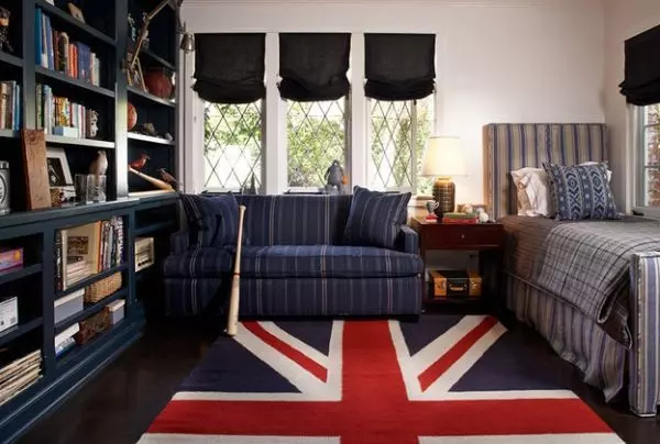 Blíže k Londýně: britská vlajka v interiéru (Union Jack - 80 fotografií)