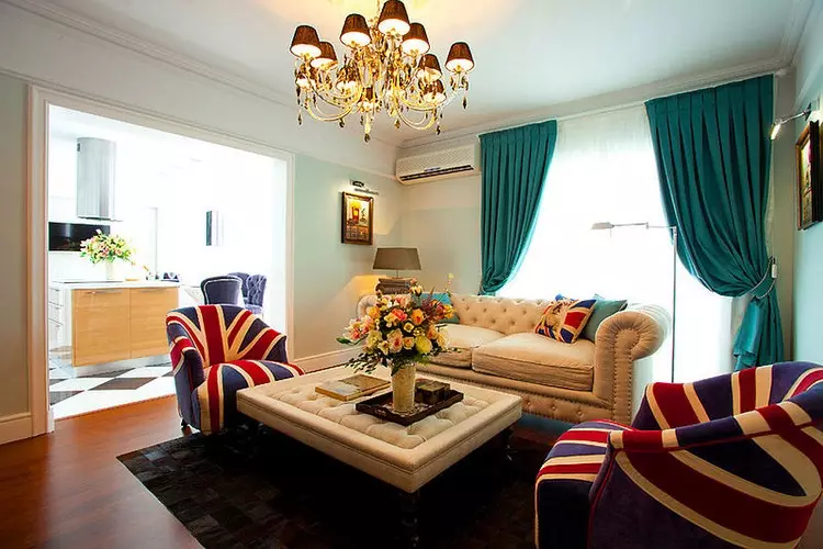 Malapit sa London: British flag sa interior (Union Jack - 80 mga larawan)