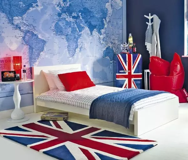 Malapit sa London: British flag sa interior (Union Jack - 80 mga larawan)