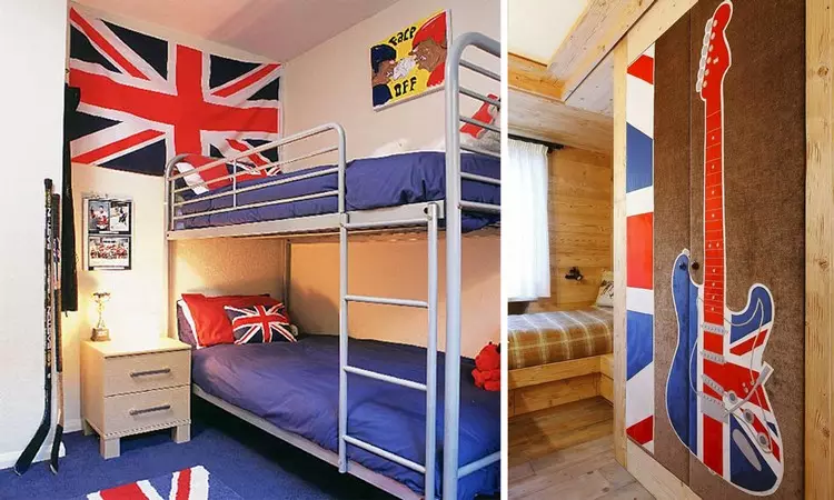 Ngadeukeutan ka London: Bendéra Inggris dina interior (union jack - 80 poto)