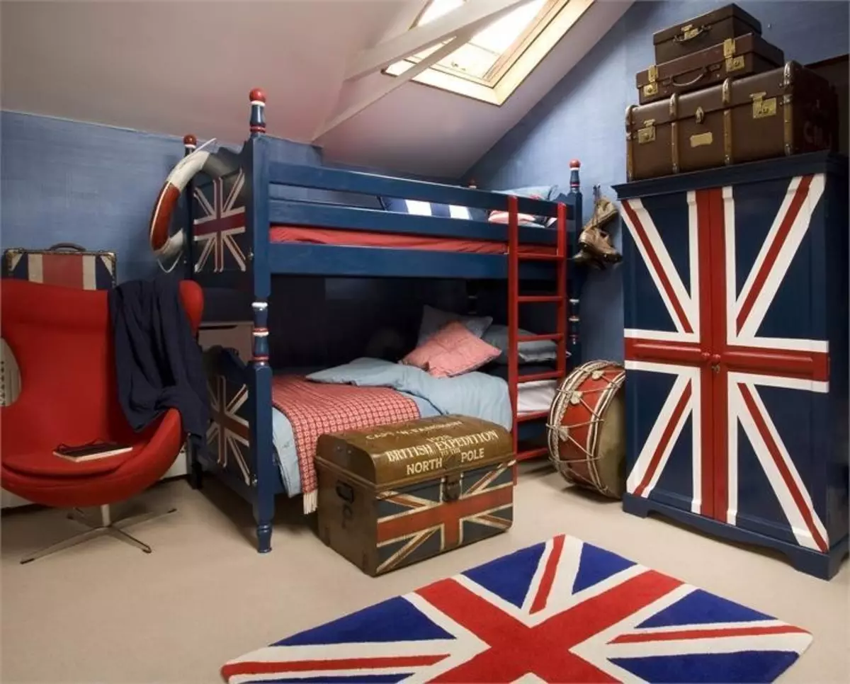 Malapit sa London: British flag sa interior (Union Jack - 80 mga larawan)