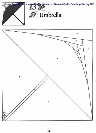 Patchwork სქემები წარმოების ლამაზი ფერები და რამ