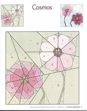 Patchwork skemas vir die vervaardiging van pragtige kleure en dinge