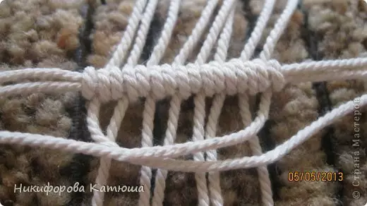 Macrame foar begjinners mei skema's: Masterklasse mei foto's en fideo