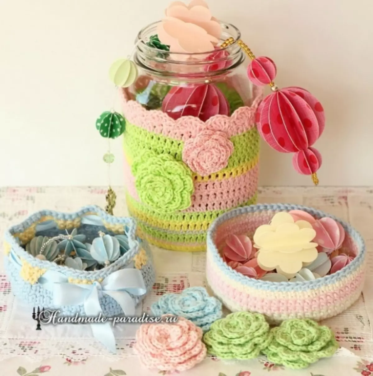 Baskets Crochet. Knitting schemes