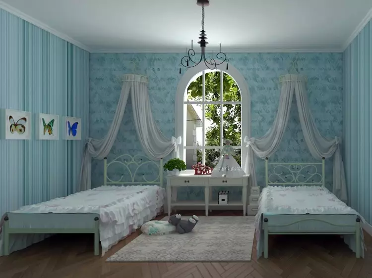 Com posar mobles a l'habitació: Exemples Interior amb llits acabats sota llit, armari i taula de vestir (36 fotos)