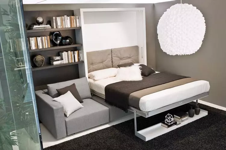 Sådan sætter du møbler i soveværelset: Eksempler Interiør med færdige senge under seng, garderobe og toiletbord (36 billeder)