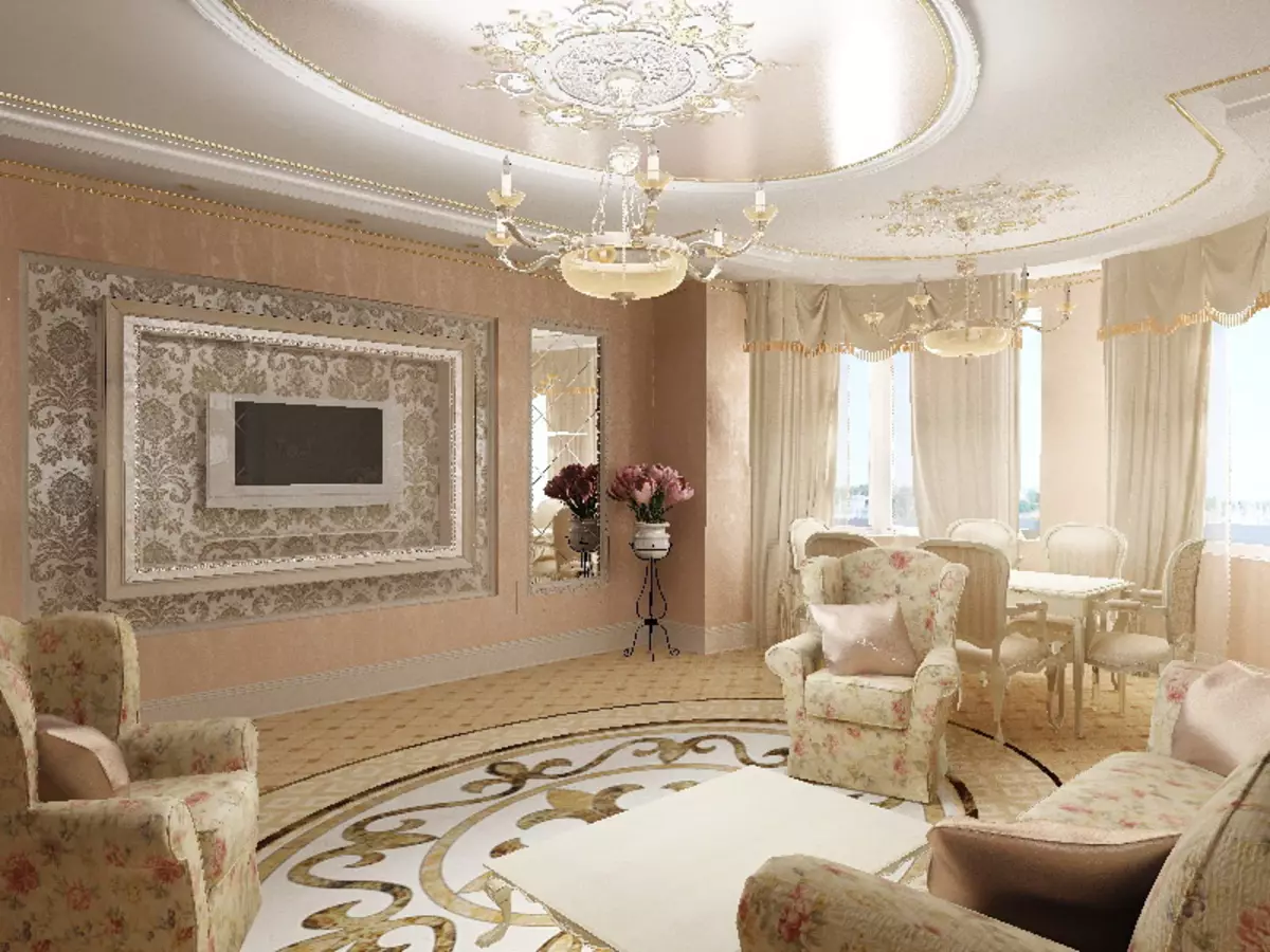 Ideoj por dekoracio salono en privata domo