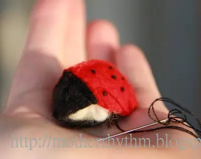 Fotoğraf ve video ile renkli kağıttan ladybugs aplike