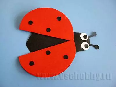 Applique of ladybugs from colored paper with photos and video