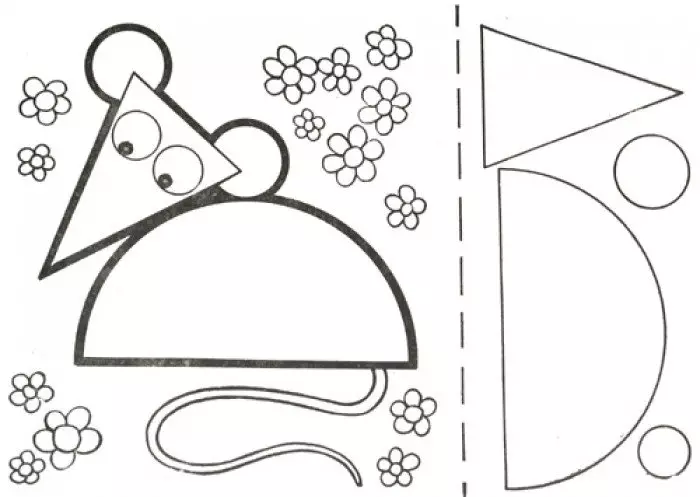 Application de cercles de papier de couleur avec modèles: éléphant et ours
