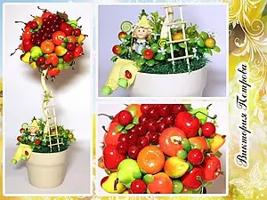 Topiaria fra frukter og bær: Master Class med bilder og video