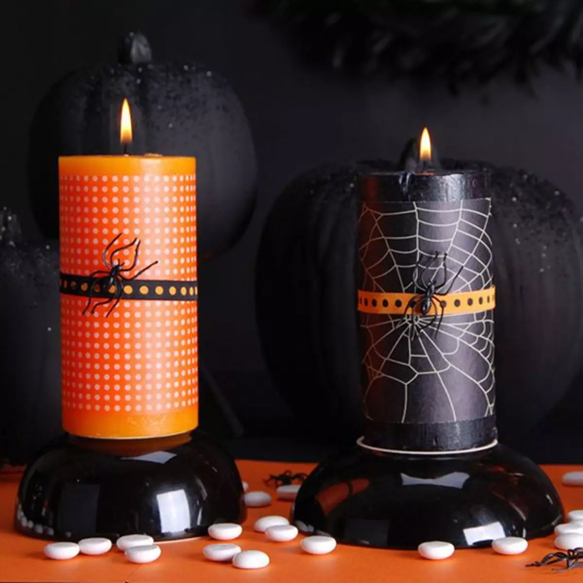 Candlestick dengan tangan anda sendiri dari balang kaca: Idea di Halloween