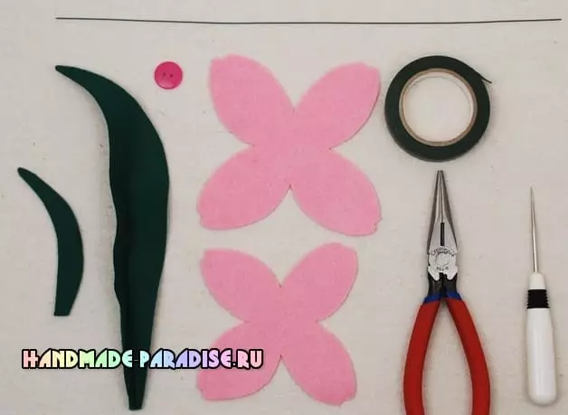 How to sew tulips from felt