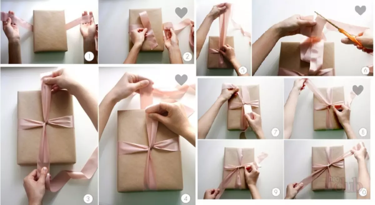 Kako spakovati poklon vlastitim rukama Čovjek u Kraft papiru