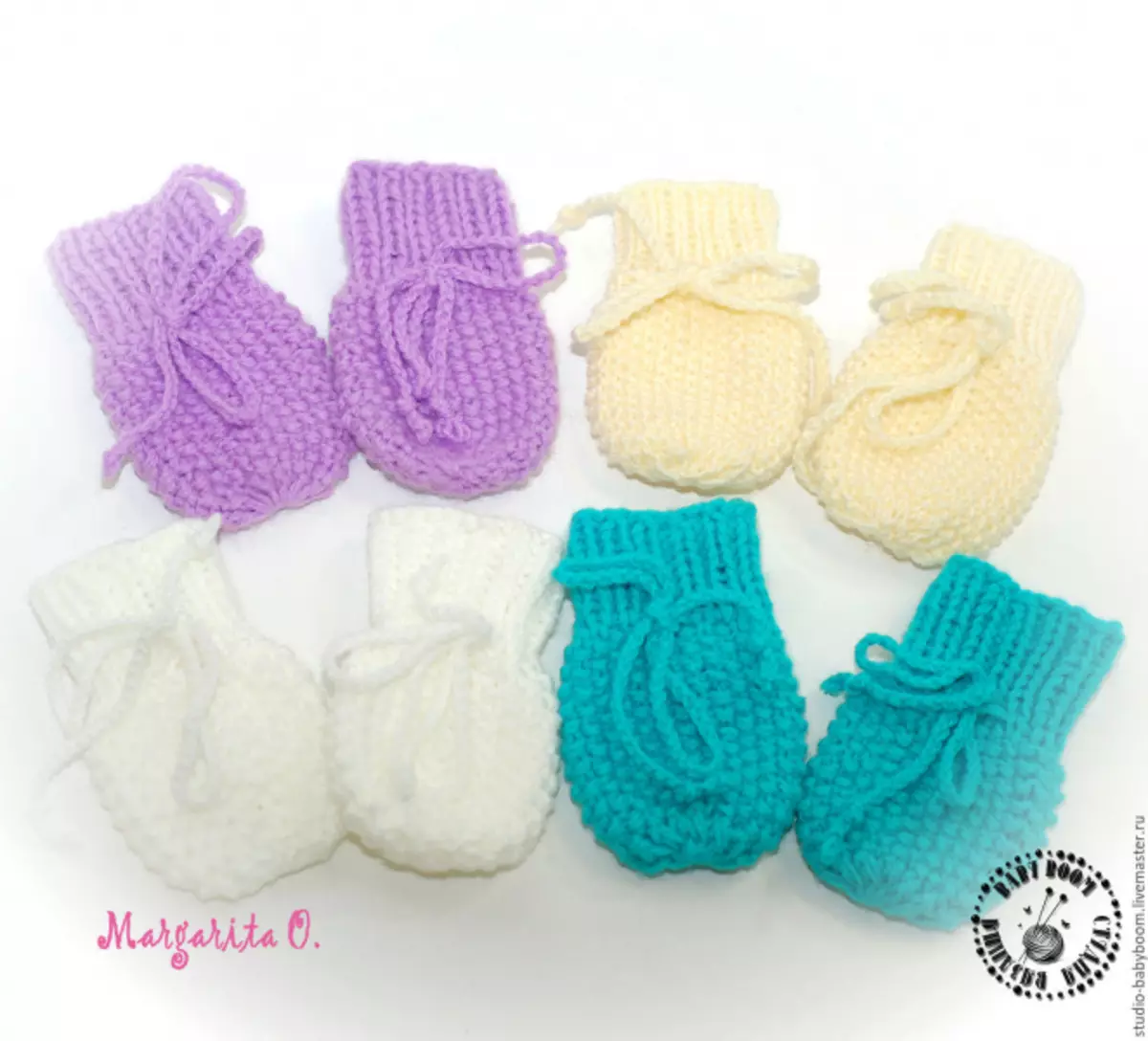 Mittens for newborn knitting needles with description and video
