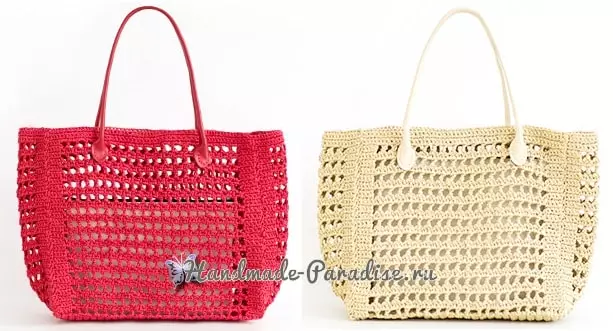 Kertas musim panas Rafia crocheted bag