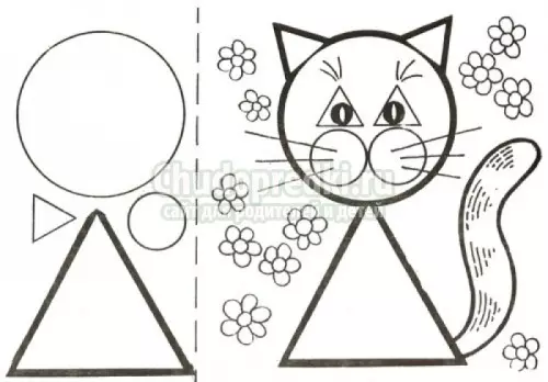 Applikationen von geometrischen Formen für 1-4 Klasse mit Vorlagen