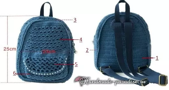Crochet. სტუდენტური ჩანთა - backpack