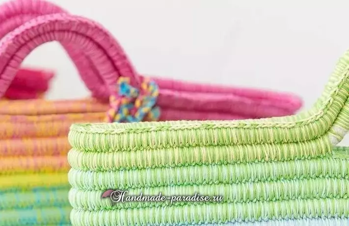 Bag-basket crocheted rope.