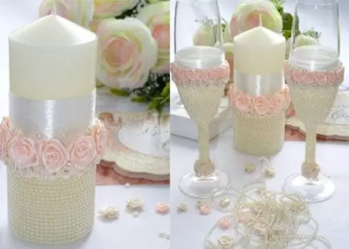 Lilin untuk perkahwinan melakukannya sendiri: kelas induk dengan foto dan video