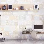 Interior moderno con papel tapiz en el estilo de Patchwork (+35 fotos)