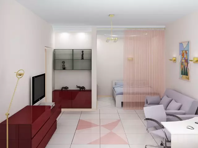 Diseño de apartamento de un dormitorio para familia con bebé.