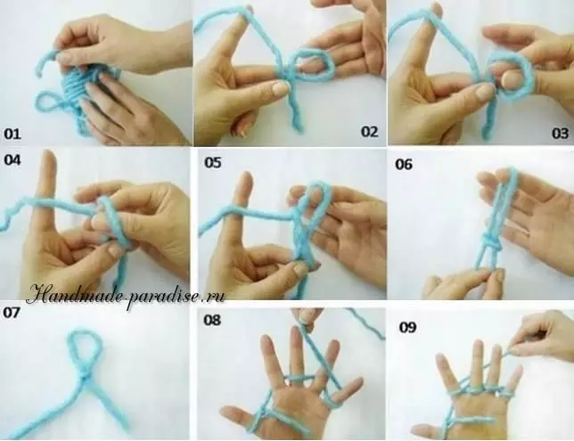 Knitting on hand and on your fingers