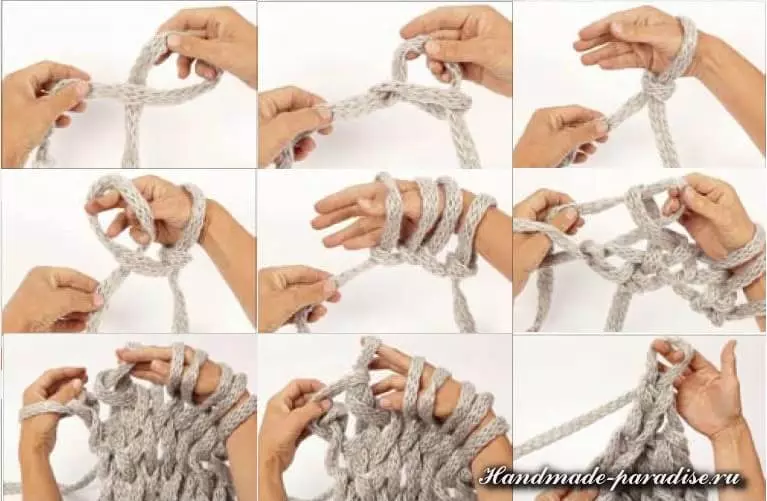 Knitting käes ja sõrmede