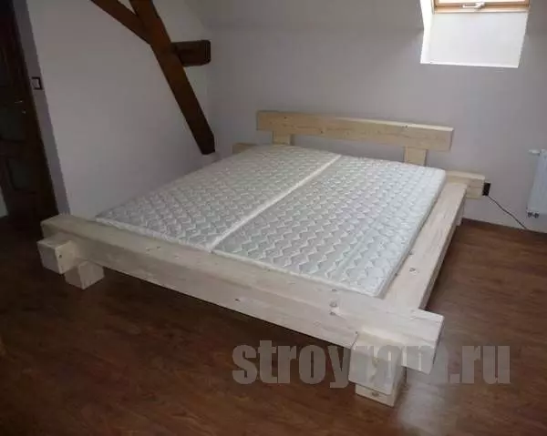 How to make a bed. Bed from glued bar with their own hands.