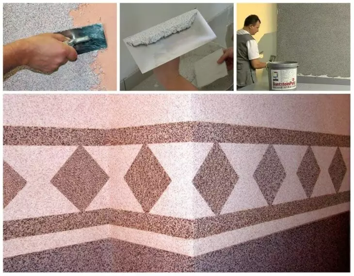 Emplastro mineral com migalha de mármore, material decente para decoração de parede