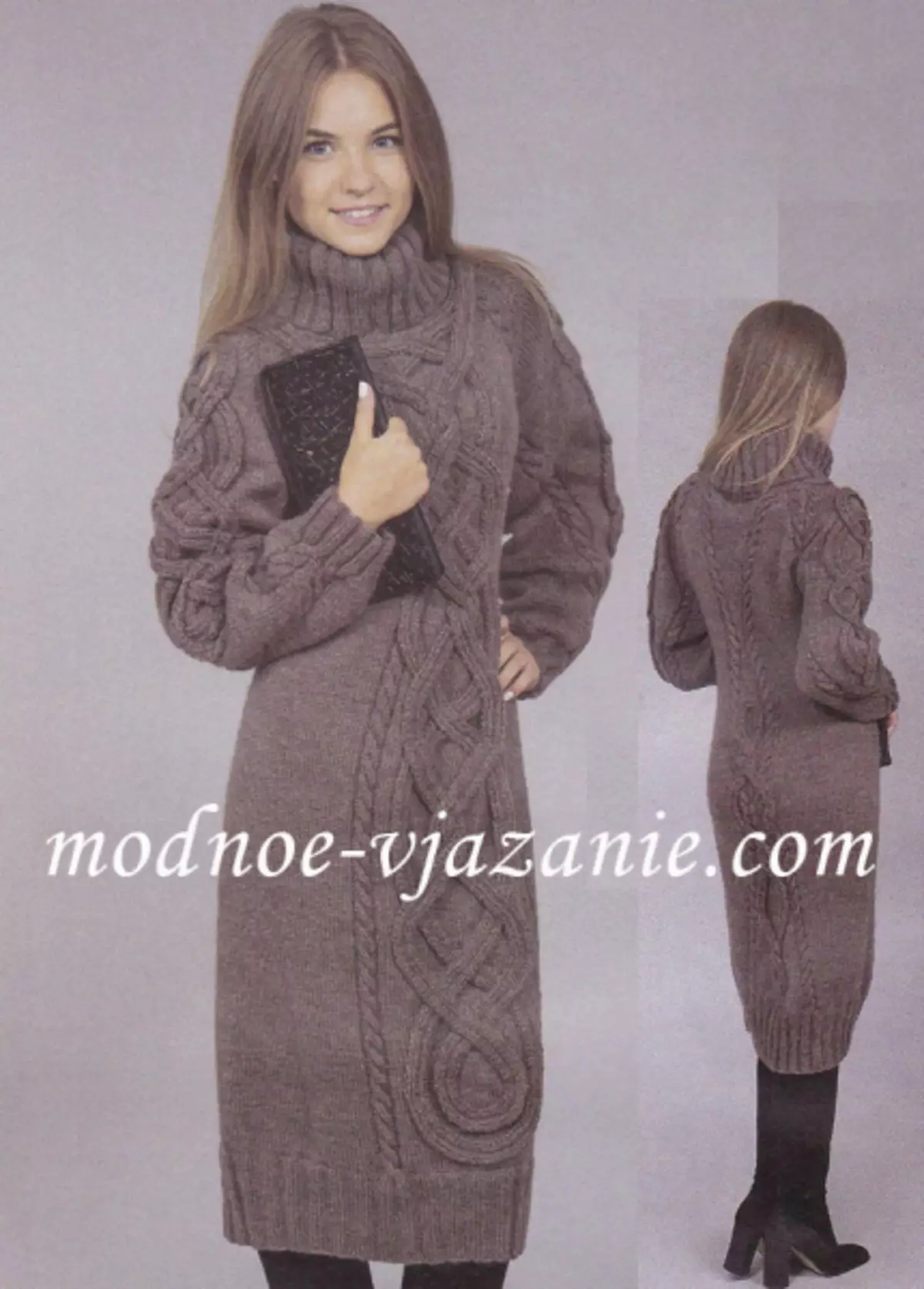 Vestido de malha com raios com diagramas e descrições: como amarrar roupas quentes para o inverno para mulheres