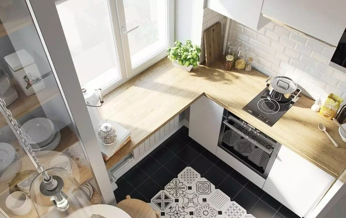 Countertop instead of the windowsill: how else to save space on a small kitchen?