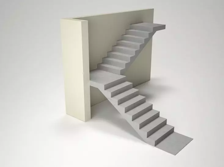 M-formas betona kāpņu telpa