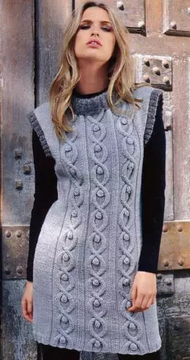 Túnica gira: esquemas e descrição de tricô, suéter quente para mulheres completas com suas próprias mãos