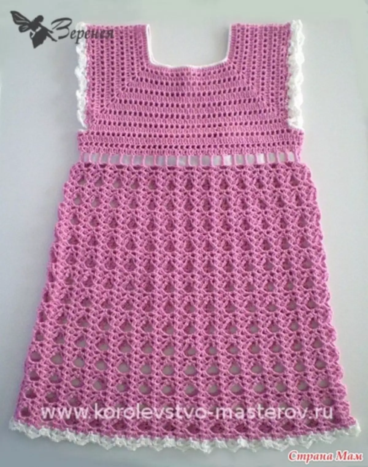 ベビードレスのための正方形のかぎ針編みのコケ：ビデオとマスタークラス