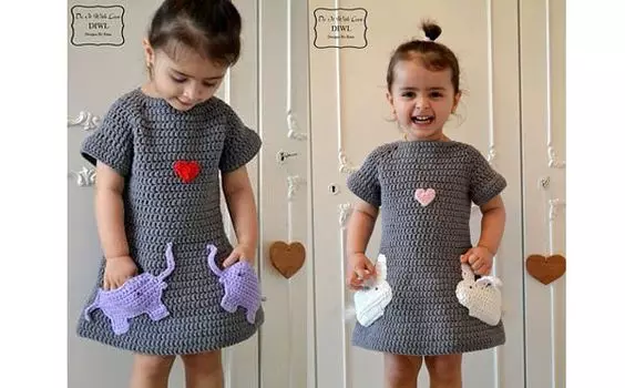 Coquet Crochet Square untuk Gaun Bayi: Kelas Master dengan Video