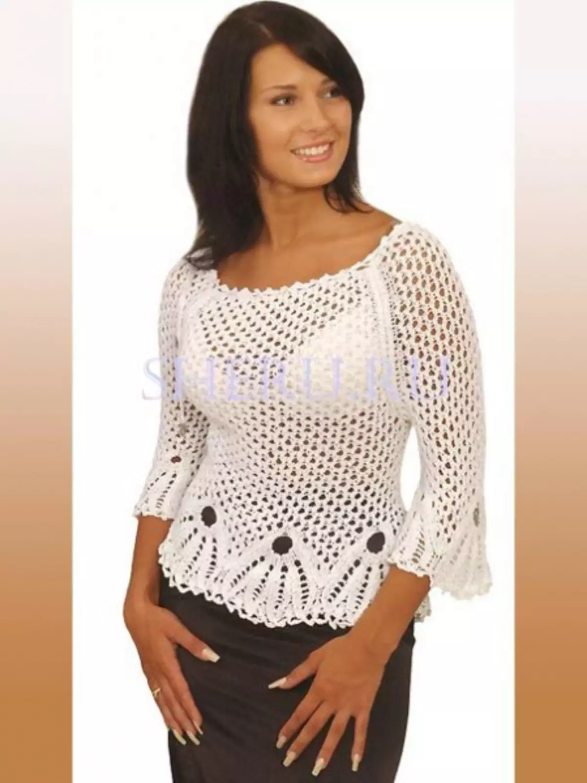 I-White Openct Pullover Knitting and Crochet