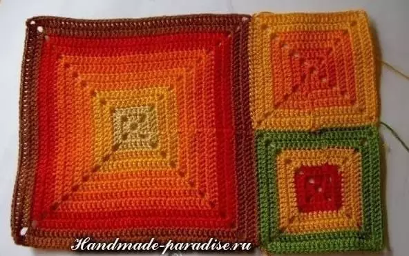 Plaid Crochet Babushkina Quadraten
