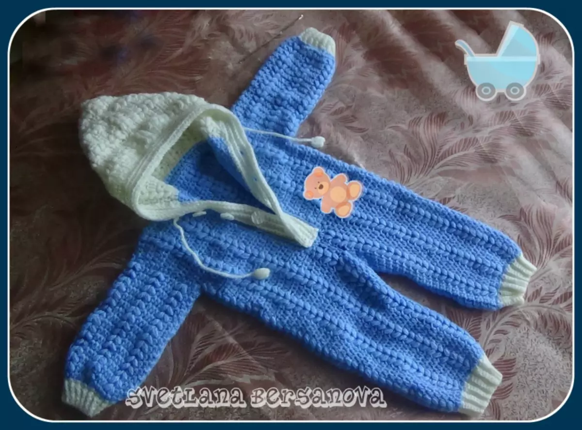 Jumpsuit strikket for nyfødte: video heklet leksjoner