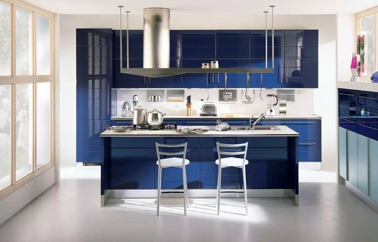 क्लासिक ब्लू: आधुनिक रसोई में पैनटोन द्वारा रंग 2020