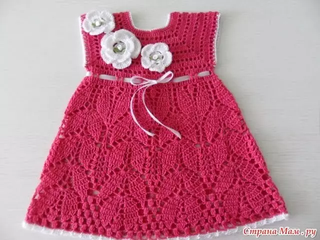 Coquette ბავშვთა კაბა Crochet: სქემები ფოტოები და ვიდეოები