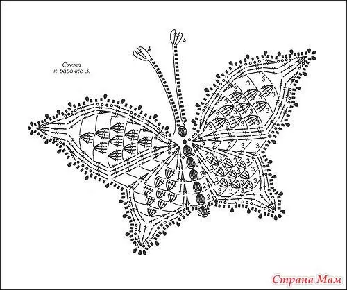 સુંદર crochet બંધ butterflies