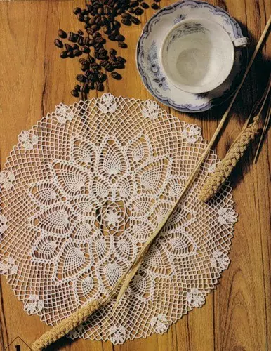 简单而美丽的钩针餐巾用针织方案