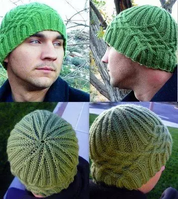 Scheme of the male cap with knitting needles: knitted hat-tank for a man with photos and video