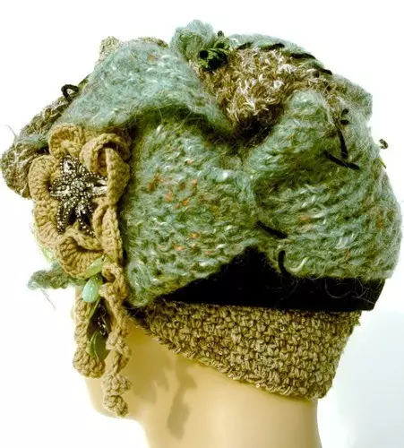Knitting mbinu Freeform - caps ya kawaida crochet.