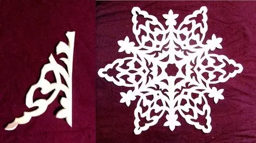 Схеми сніжинок з паперу