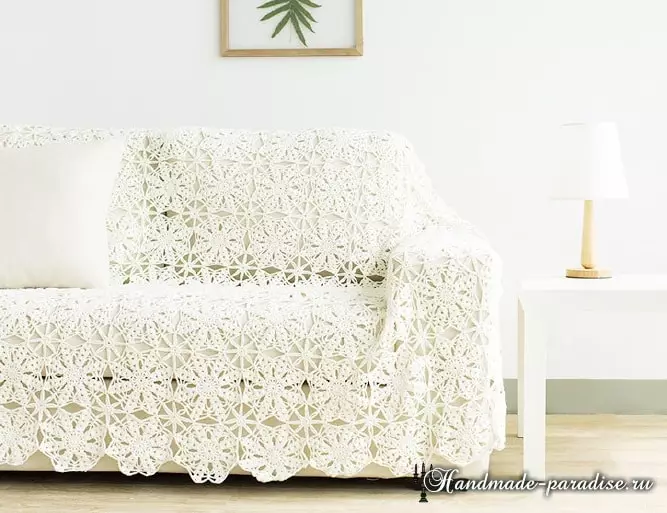 OpenWork ditutup dengan crochet dari motif bulat