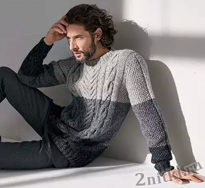 Diagrama de jamper masculino com agulhas de tricô: Como amarrar um modelo com capuz para 2019 com vídeo