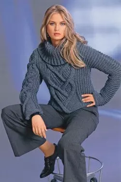 Schémata ženského puloveru s pletací jehlice: Jak uvázat Reglan s popisem a fotografií